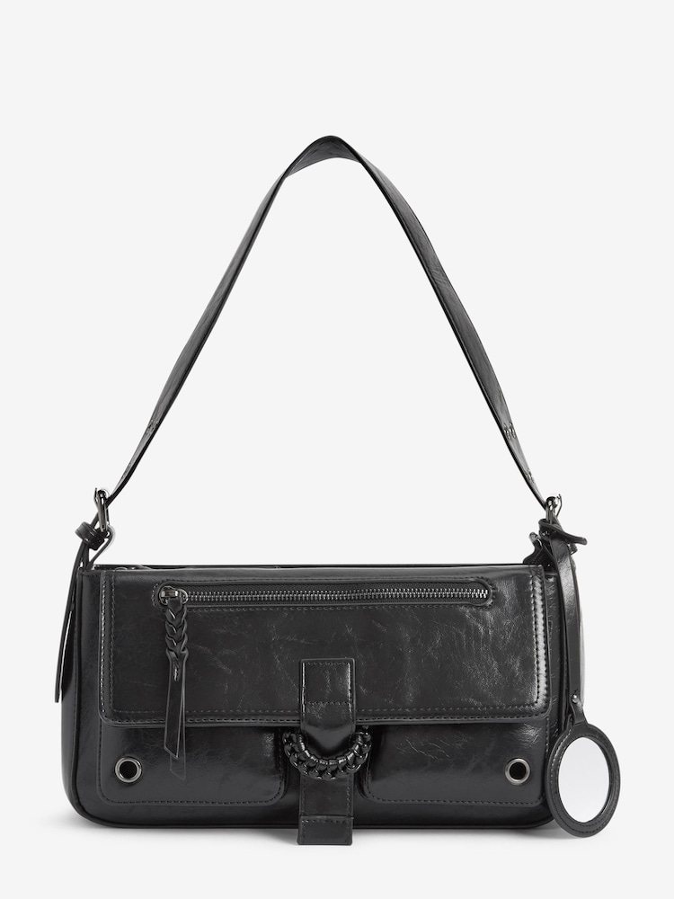 Black Utility Shoulder Baguette Bag - Image 1 of 5 Black Utility Shoulder Baguette Bag - Image 1 of 5