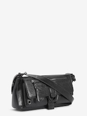 Black Utility Shoulder Baguette Bag - Image 3 of 5