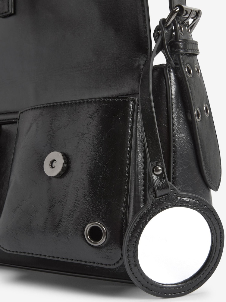 Black Utility Shoulder Baguette Bag - Image 5 of 5 Black Utility Shoulder Baguette Bag - Image 5 of 5