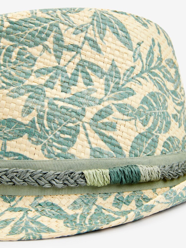 Palm Print Trilby Hat (1-16yrs) - Image 2 of 2 Palm Print Trilby Hat (1-16yrs) - Image 2 of 2