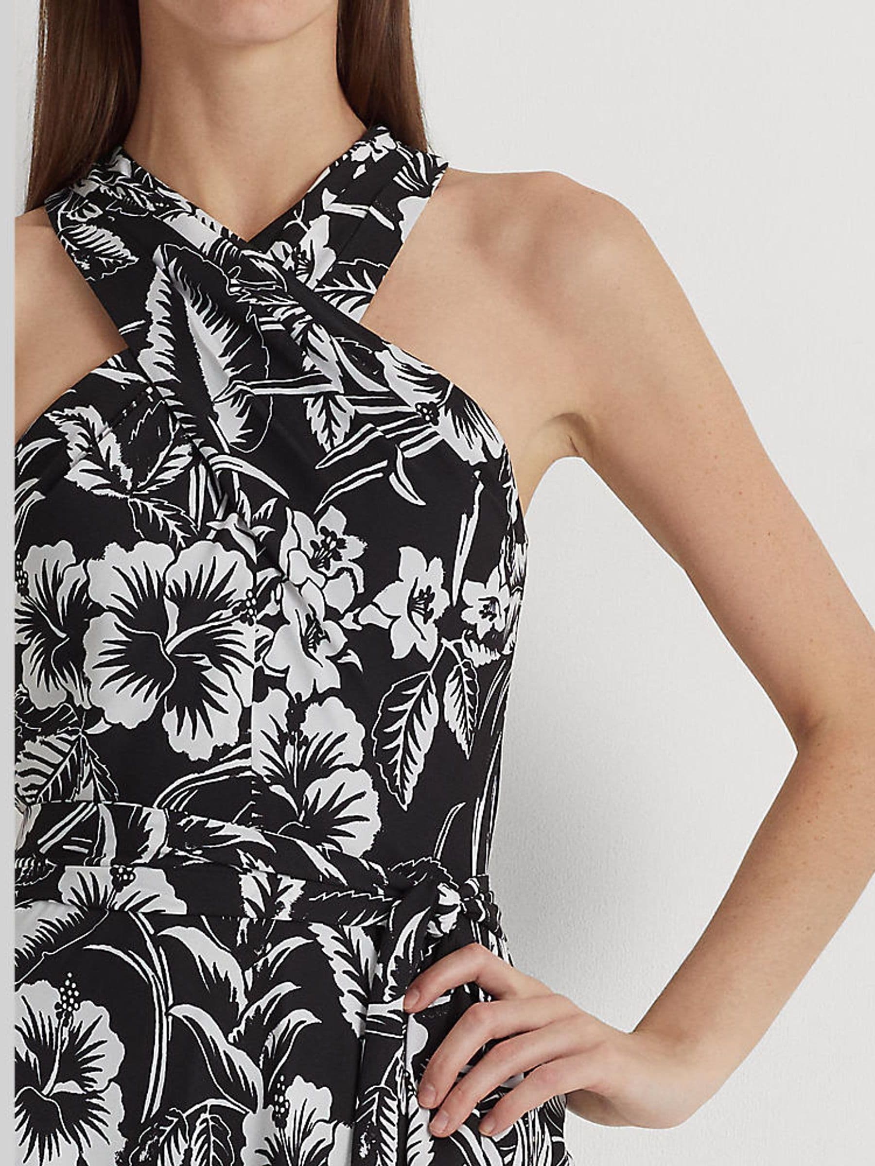 Ralph lauren black floral dress best sale