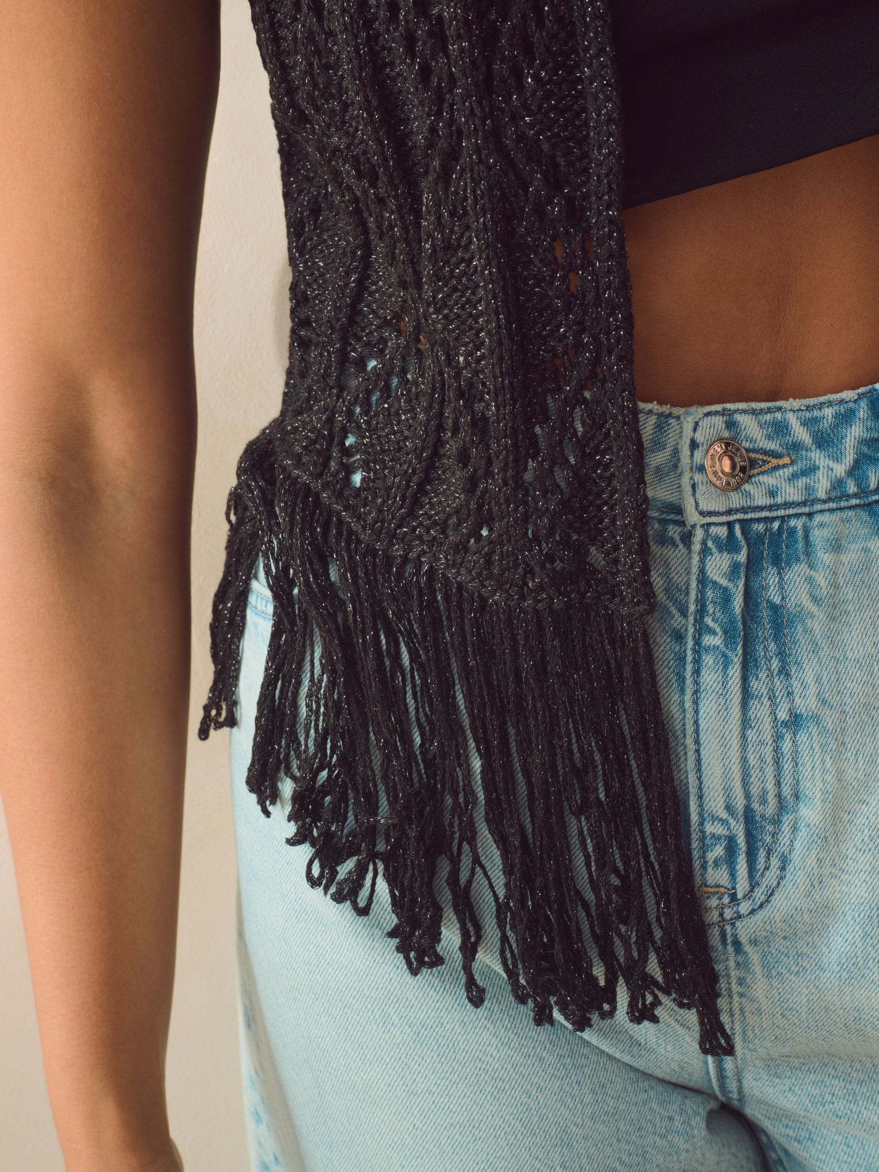 SHINROAD Long Tassel Vest Women's Vintage Fringed Sleeveless