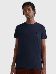 Темно-синий - Tommy Hilfiger Slim Fit Core Stretch Crew Neck T-Shirt - Image 1 of 4