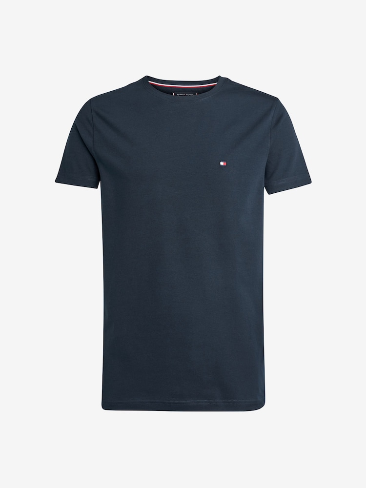 Темно-синий - Tommy Hilfiger Slim Fit Core Stretch Crew Neck T-Shirt - Image 4 of 4