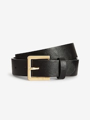 Black Leather Gold Buckle Belt - Image 1 of 1