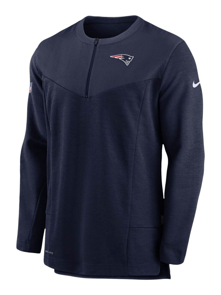 Nike Blue NFL Fanatics New England Patriots Coaches Quarter Zip Jacket - Image 2 of 3