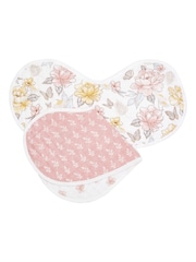 aden + anais Pink Burpy Organic Cotton Muslin Bibs 2 Pack - Image 2 of 6
