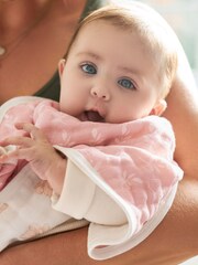 aden + anais Pink Burpy Organic Cotton Muslin Bibs 2 Pack - Image 6 of 6