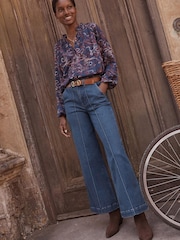 Boden Blue High Rise Smart Wide Leg Jeans - Image 1 of 5
