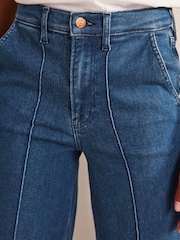 Boden Blue High Rise Smart Wide Leg Jeans - Image 4 of 5