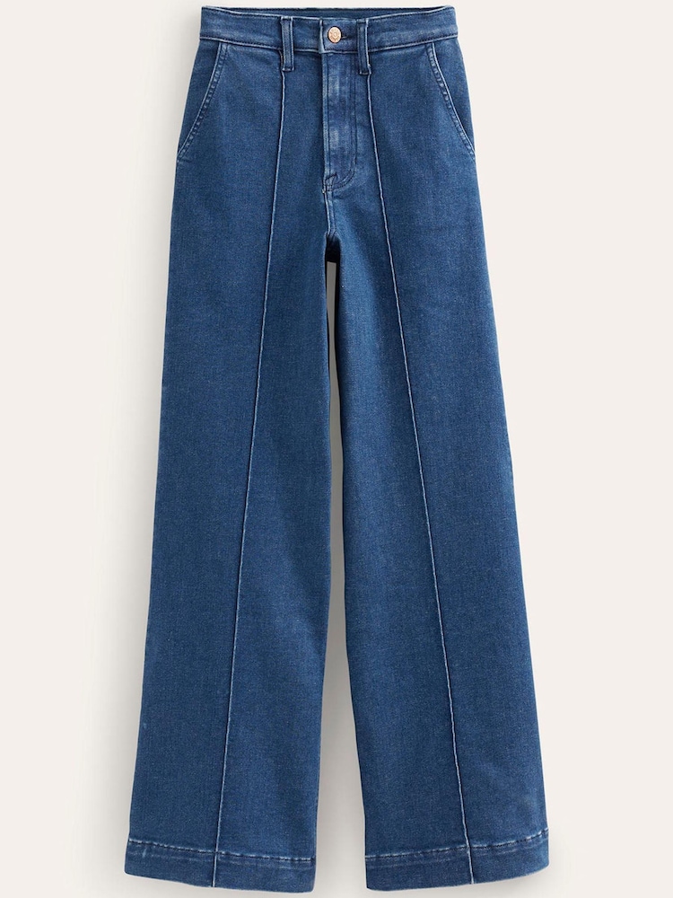 Boden Blue High Rise Smart Wide Leg Jeans - Image 5 of 5 Boden Blue High Rise Smart Wide Leg Jeans - Image 5 of 5