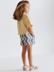 Mehrfarbig/Pastell - Set aus T-Shirt zum Binden vorn und Shorts mit Bügelfalten (3-16 Jahre) - Bild 3 von 6