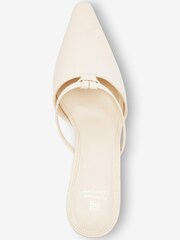 Porzellan/Weiß - Forever Comfort® Chisel Kitten-Heel-Pantoletten mit Knotendesign - Bild 5 von 6