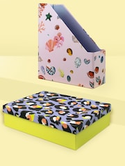 Eleanor Bowmer Shell Magazine File & Leopard Storage Box Set - Image 1 of 2