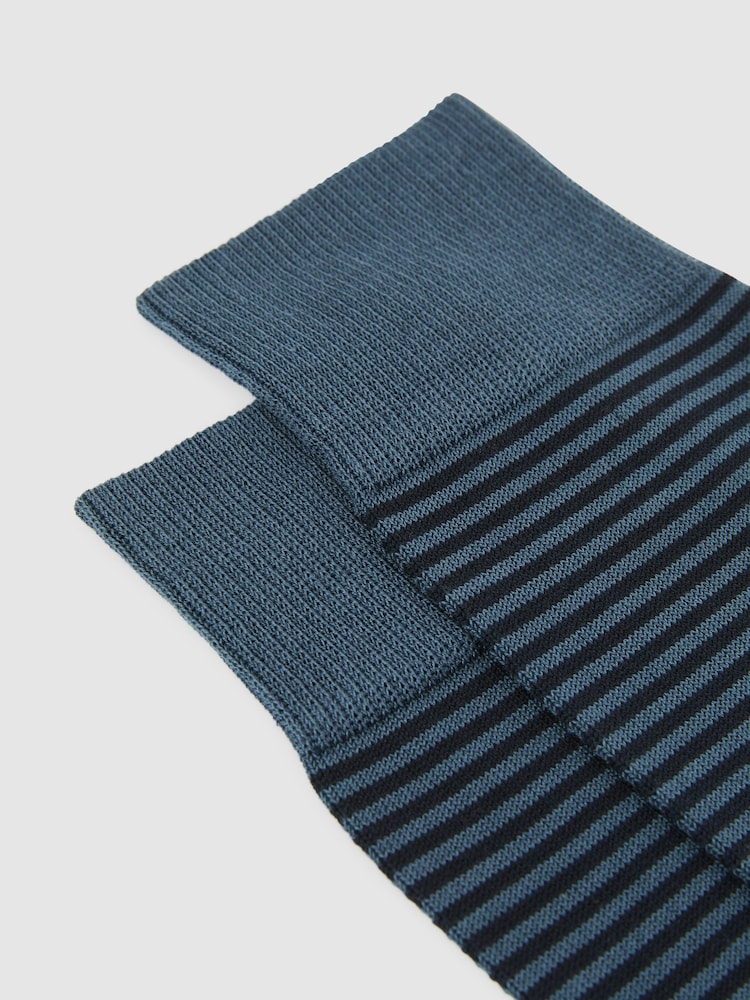 Reiss Airforce Blue/ Navy Mario Stripe Socks - Image 2 of 3
