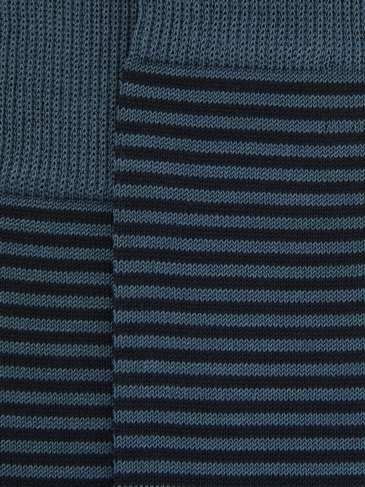 Reiss Airforce Blue/ Navy Mario Stripe Socks - Image 3 of 3