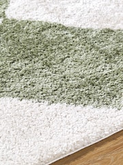 LIVABLISS Green Fossay Washable Shaggy Diamond Rug - Image 4 of 6