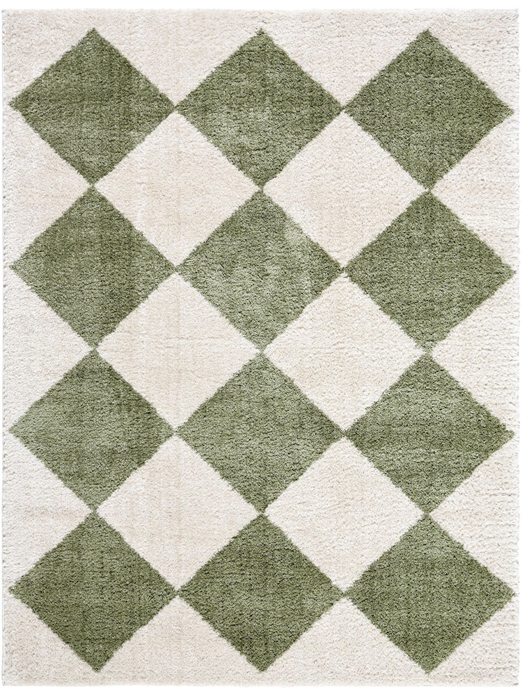 LIVABLISS Green Fossay Washable Shaggy Diamond Rug - Image 6 of 6 LIVABLISS Green Fossay Washable Shaggy Diamond Rug - Image 6 of 6