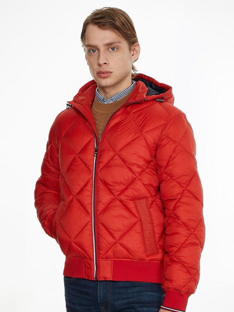 Tommy Hilfiger Red Diamond Quilted Jacket - Image 1 of 7