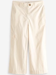 Stone Cream Cotton Rich Cropped Chino Utility Trousers - Image 6 of 6