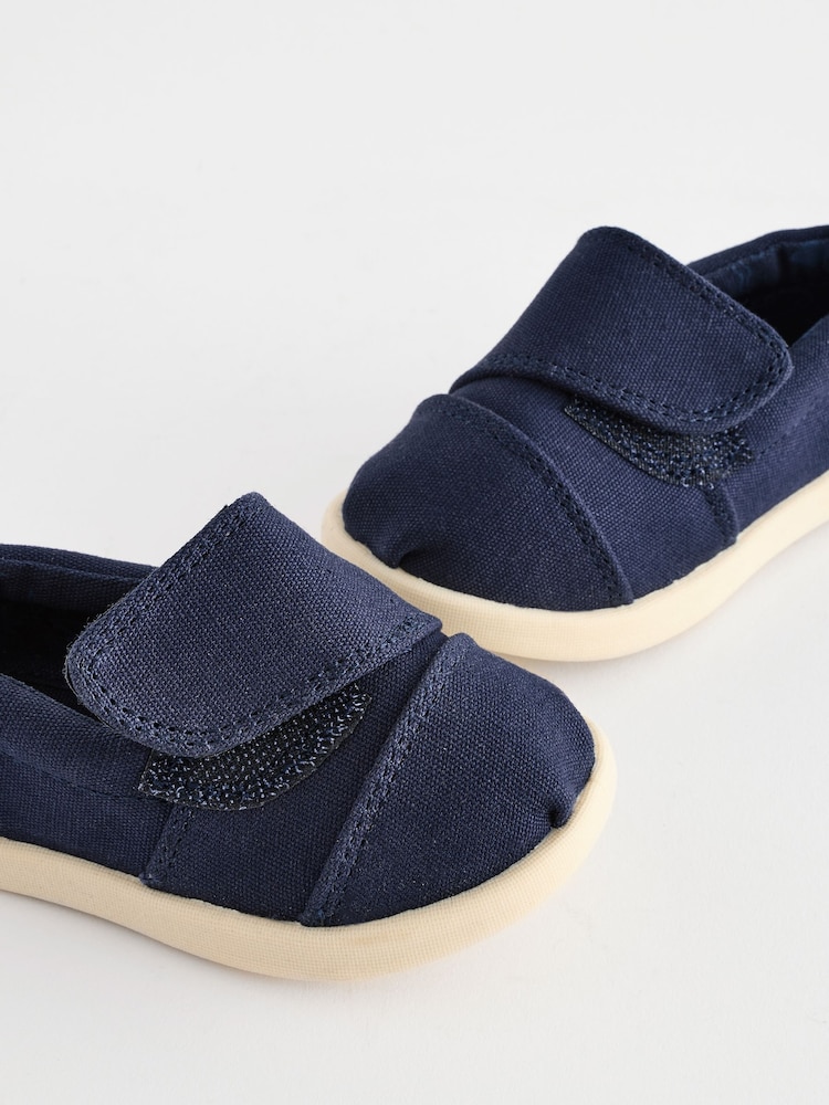 Navy Blue Touch Fastening Espadrille Shoes - Image 4 of 6