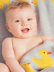 Szary w kaczki - JoJo Maman Bébé Duck Knitted Shawl - Image 2 of 4
