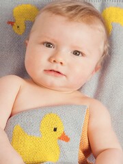 Szary w kaczki - JoJo Maman Bébé Duck Knitted Shawl - Image 3 of 4