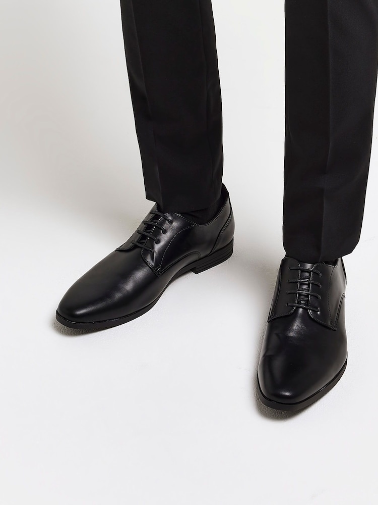 Черный - кожаные дерби на шнуровке River Island Point - Image 1 of 5