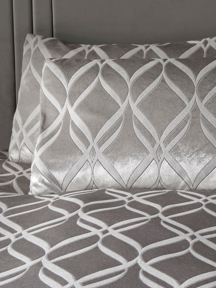 Soiree Silver Belfort Jacquard Duvet Cover Set - Image 3 of 4