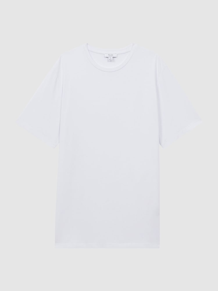 Reiss White Holt Jersey Crew Neck Short Sleeve T-Shirt - Image 2 of 5