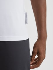 Reiss White Holt Jersey Crew Neck Short Sleeve T-Shirt - Image 4 of 5