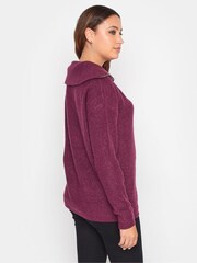 Long Tall Sally Purple Zip Funnel Neck Jumper - Image 2 of 4