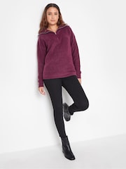 Long Tall Sally Purple Zip Funnel Neck Jumper - Image 3 of 4