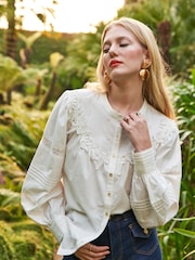 Another Sunday Long Sleeved Blouse With Lace Detail - Image 1 of 6