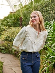 Another Sunday Long Sleeved Blouse With Lace Detail - Image 2 of 6