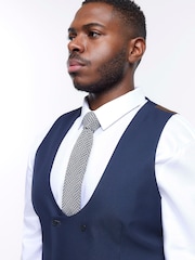 River Island Blue Big & Tall Twill Skinny Fit Waistcoat - Image 4 of 6