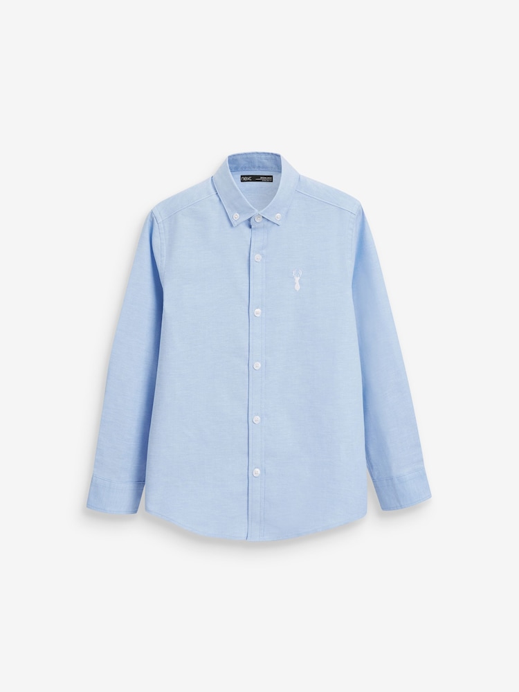 Blue & White 2 Pack Oxford Shirt (3-16yrs) - Image 3 of 7