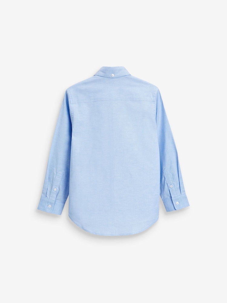 Blue & White 2 Pack Oxford Shirt (3-16yrs) - Image 5 of 7