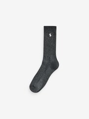 Polo Ralph Lauren Pony Logo Ribbed Crew Socks 3 Pack - Image 3 of 4