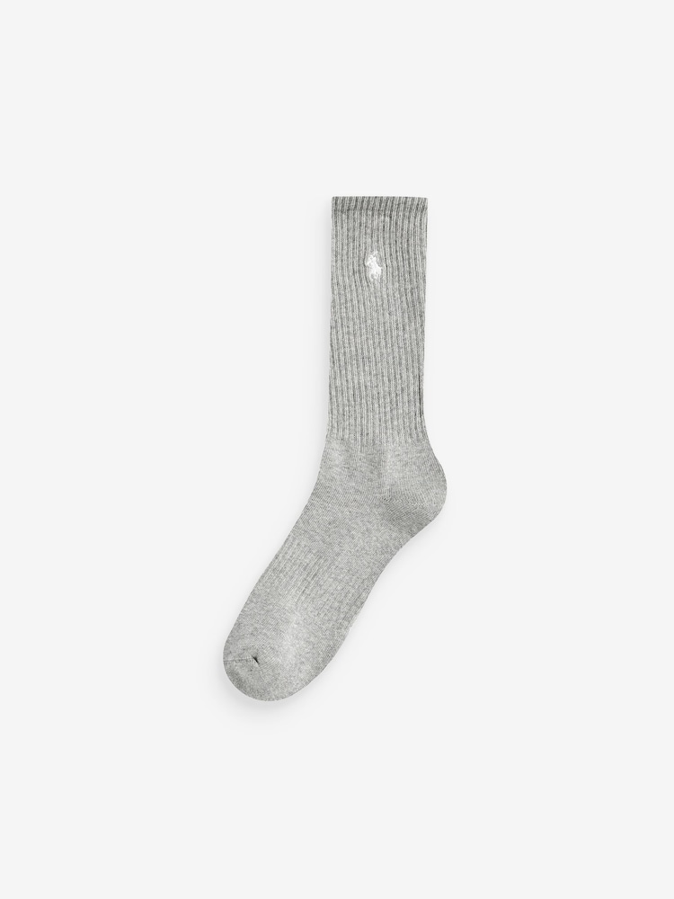 Polo Ralph Lauren Pony Logo Ribbed Crew Socks 3 Pack - Image 4 of 4