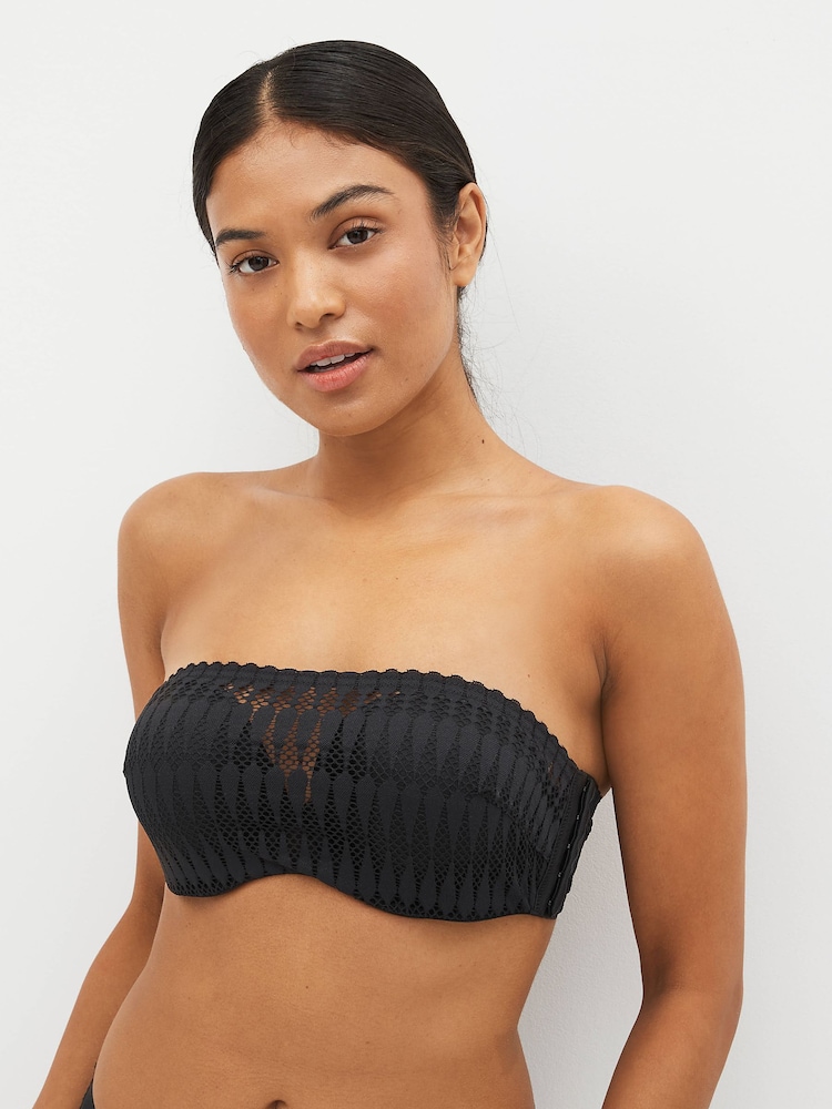 Black Triple Boost Lace Strapless Wired Bandeau Bra - Image 1 of 5