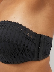 Black Triple Boost Lace Strapless Wired Bandeau Bra - Image 3 of 5