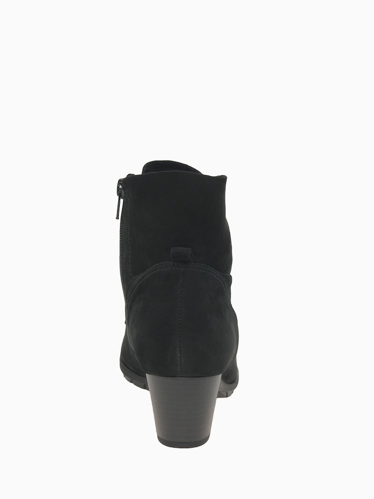 Gabor Optimum Soft Nubuck Black Ankle Boots - Image 5 of 5