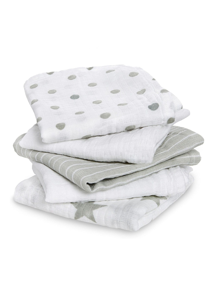 aden + anais Dusty Essentials Muslin Squares 5 Pack - Image 1 of 4 aden + anais Dusty Essentials Muslin Squares 5 Pack - Image 1 of 4