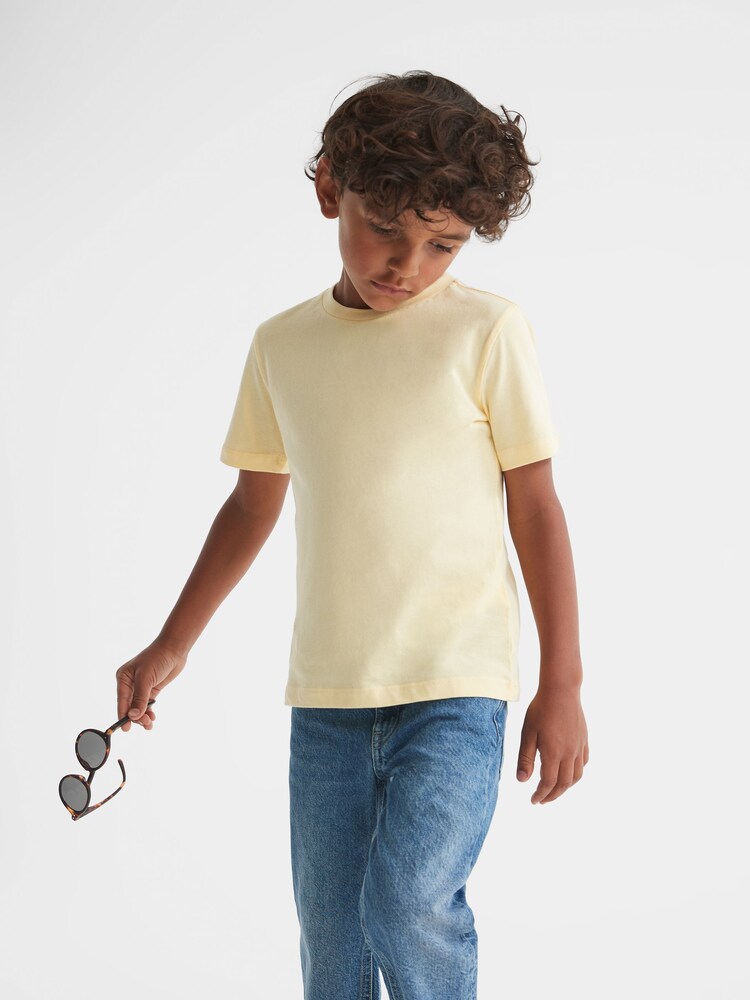 Reiss Lemon Bless 3-9 yrs Cotton Crew Neck T-Shirt - Image 1 of 8 Reiss Lemon Bless 3-9 yrs Cotton Crew Neck T-Shirt - Image 1 of 8