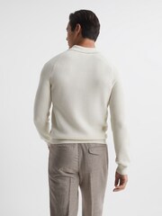 Reiss Milk Holmes Buttoned Ribbed Polo Top - Image 5 of 5