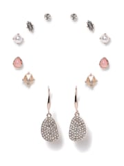 Aela Metallic Pave Disk Earrings 6 Pack - Image 1 of 1