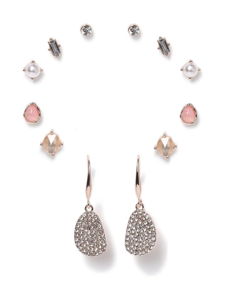 Aela Metallic Pave Disk Earrings 6 Pack - Image 1 of 1