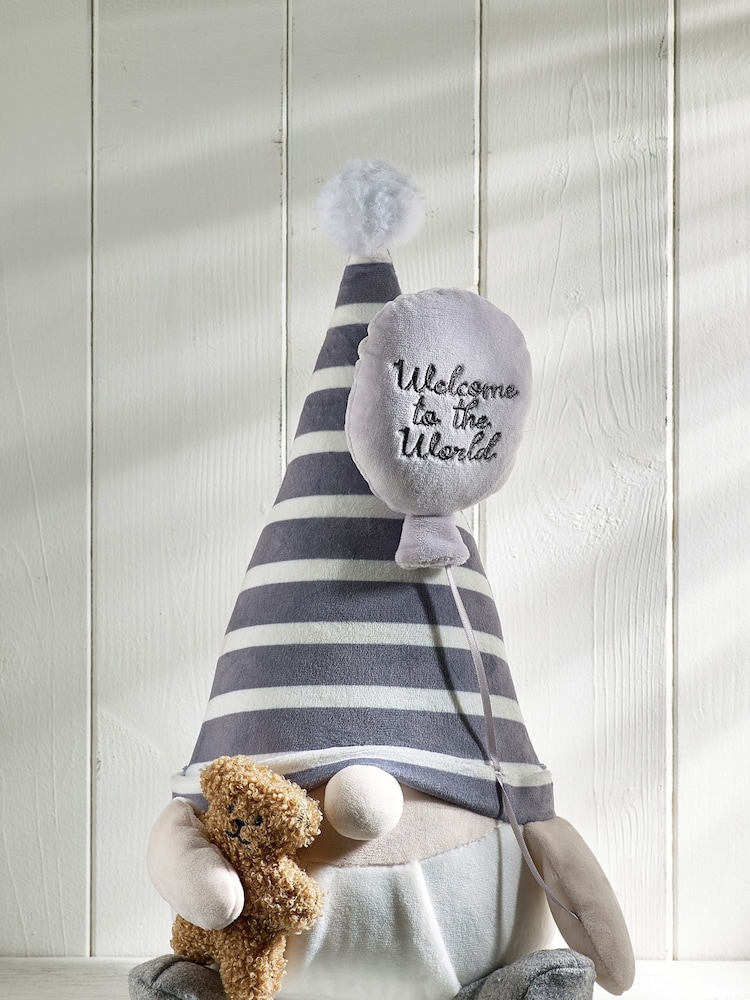 Grey Welcome to the World New Baby Gonk Ornament - Image 1 of 3 Grey Welcome to the World New Baby Gonk Ornament - Image 1 of 3