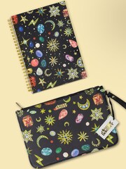 Eleanor Bowmer Black Moon & Stars Notebook & Pouch Set - Image 1 of 1
